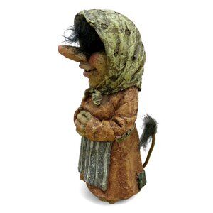 Zemeno TROLL/Witch/FAIRY and Tail Wearing Kerchief Dress Apron Black Hair Figure